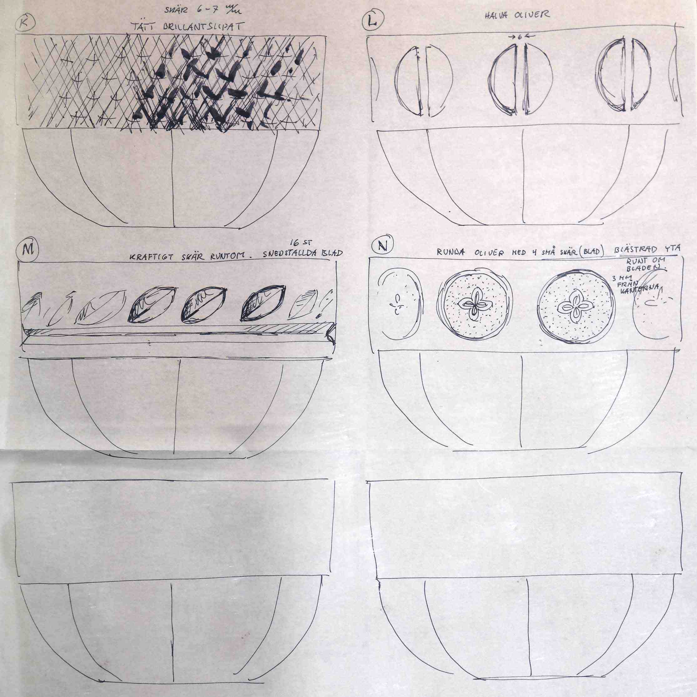 Skisser centrifugerade skålar, 1991