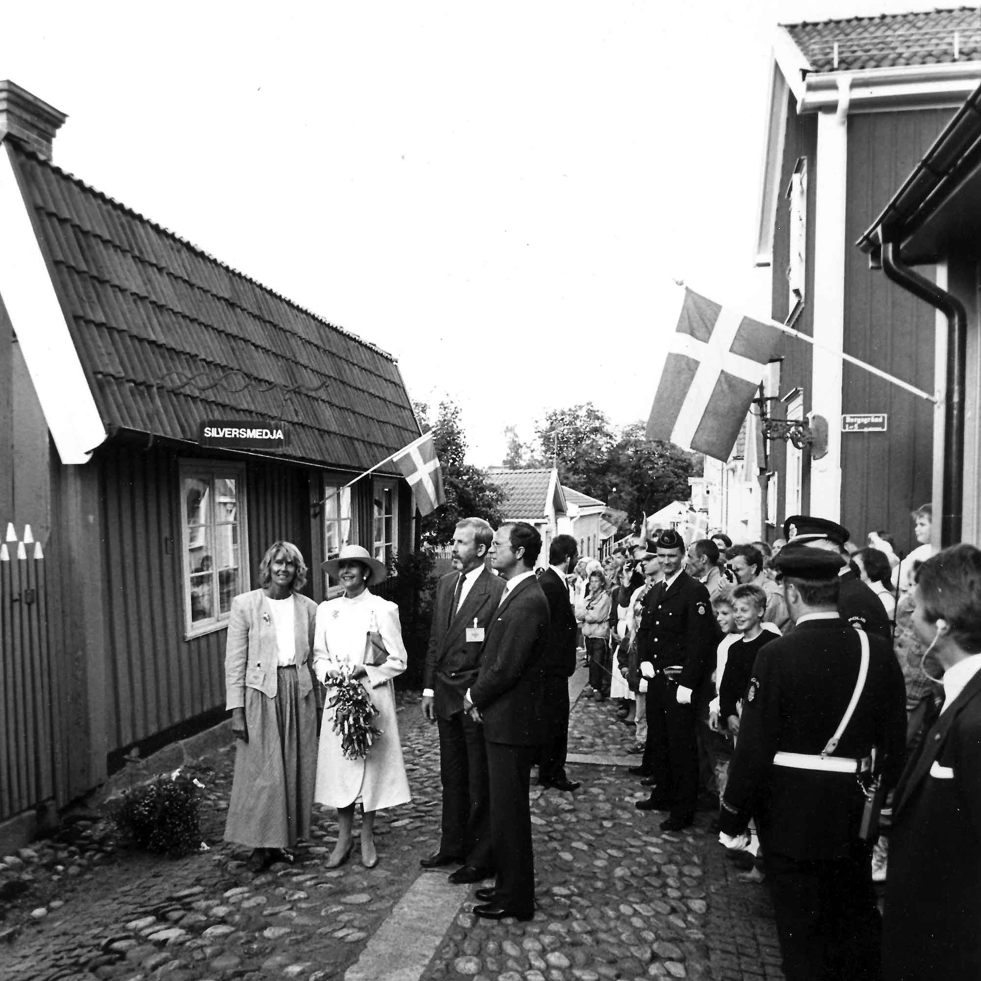 Eriksgata, kungabesök i galleriet 27 augusti 1987