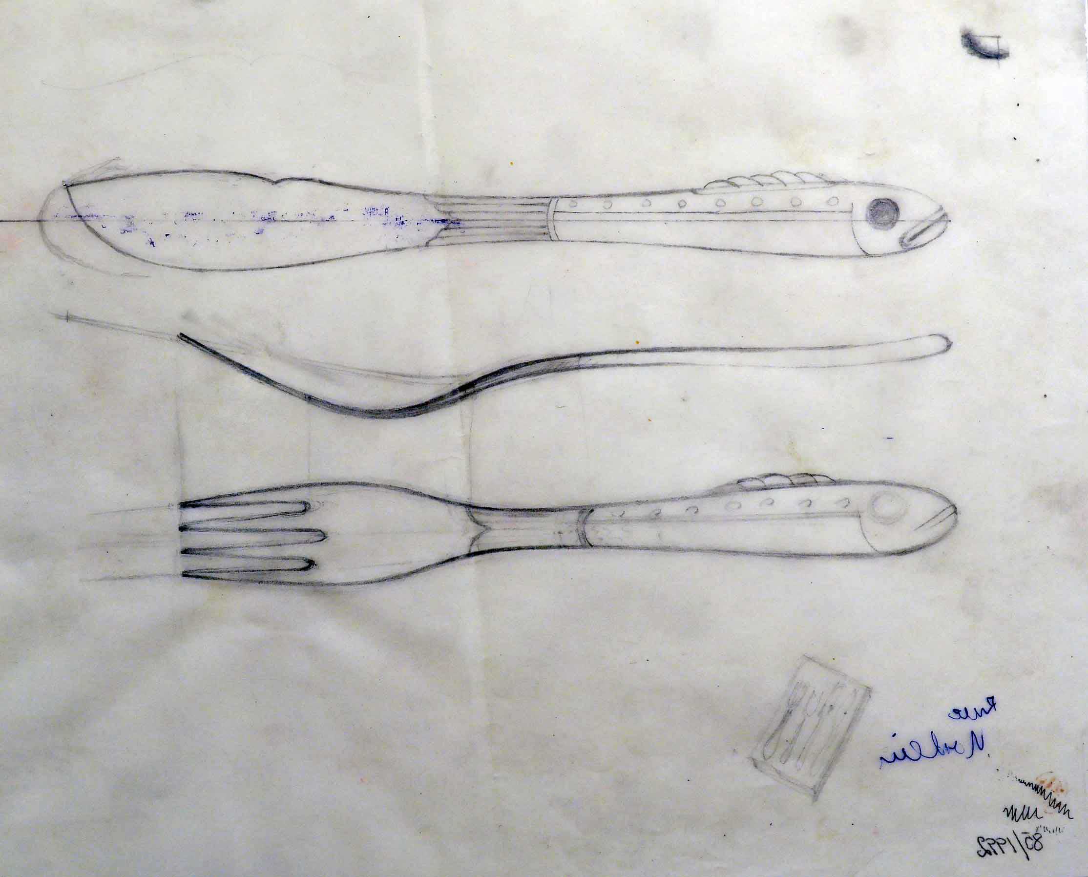 Nobel, skiss fiskkniv, NM 85-1992