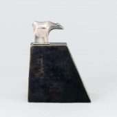 Vattenbuffel i silver på bronssockel, 90-tal