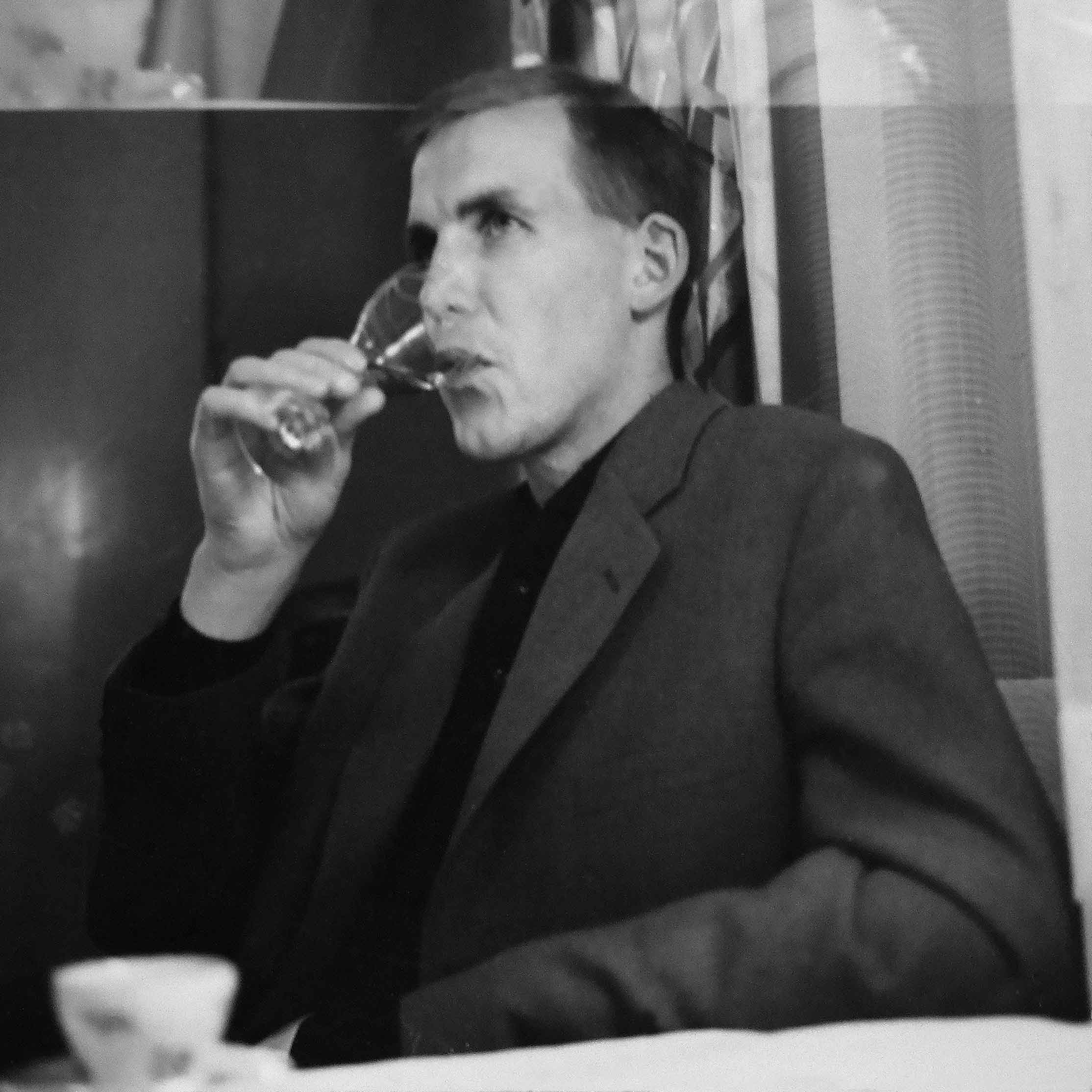 Gunnar Cyrén, vinglas, 60-tal. Foto: John Selbing.