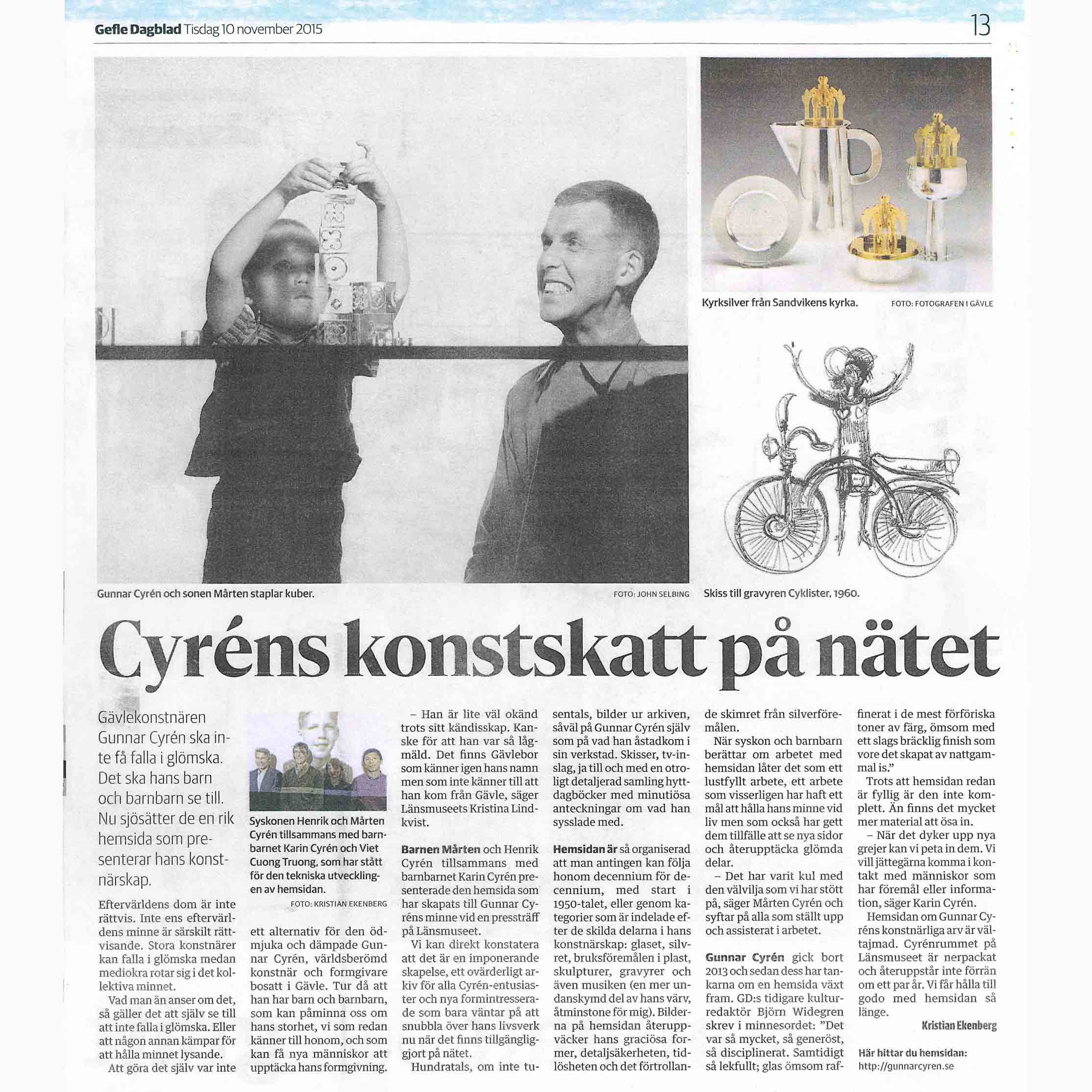 Gefle Dagblad, tisdag den 10 november 2015