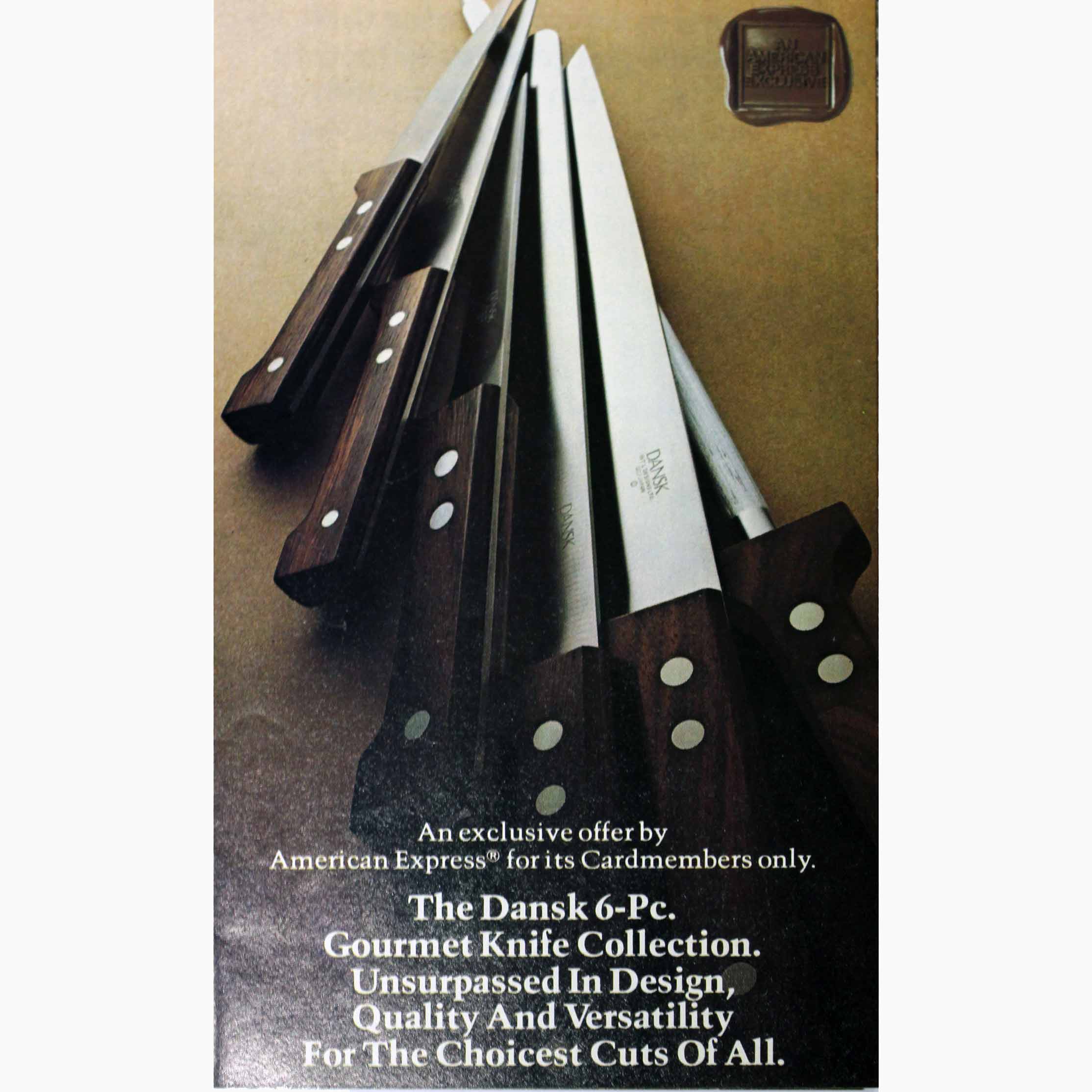 Dansk Gourmet Designs Ltd, Knivkollektion, annons, 1974