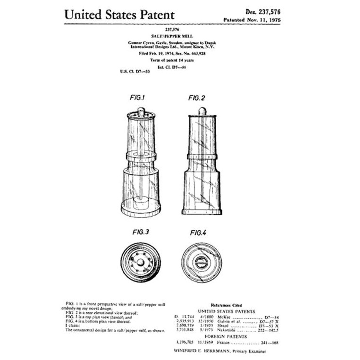 Patent saltströare och pepparkvarn