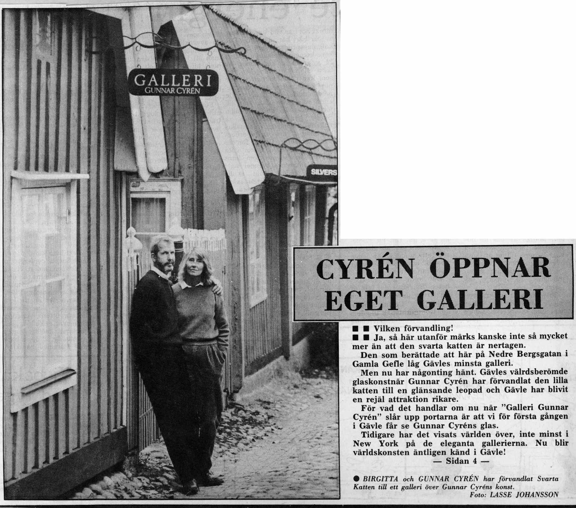 Galleri Gunnar Cyrén, Gefle Dagblad, 11 okt 1986