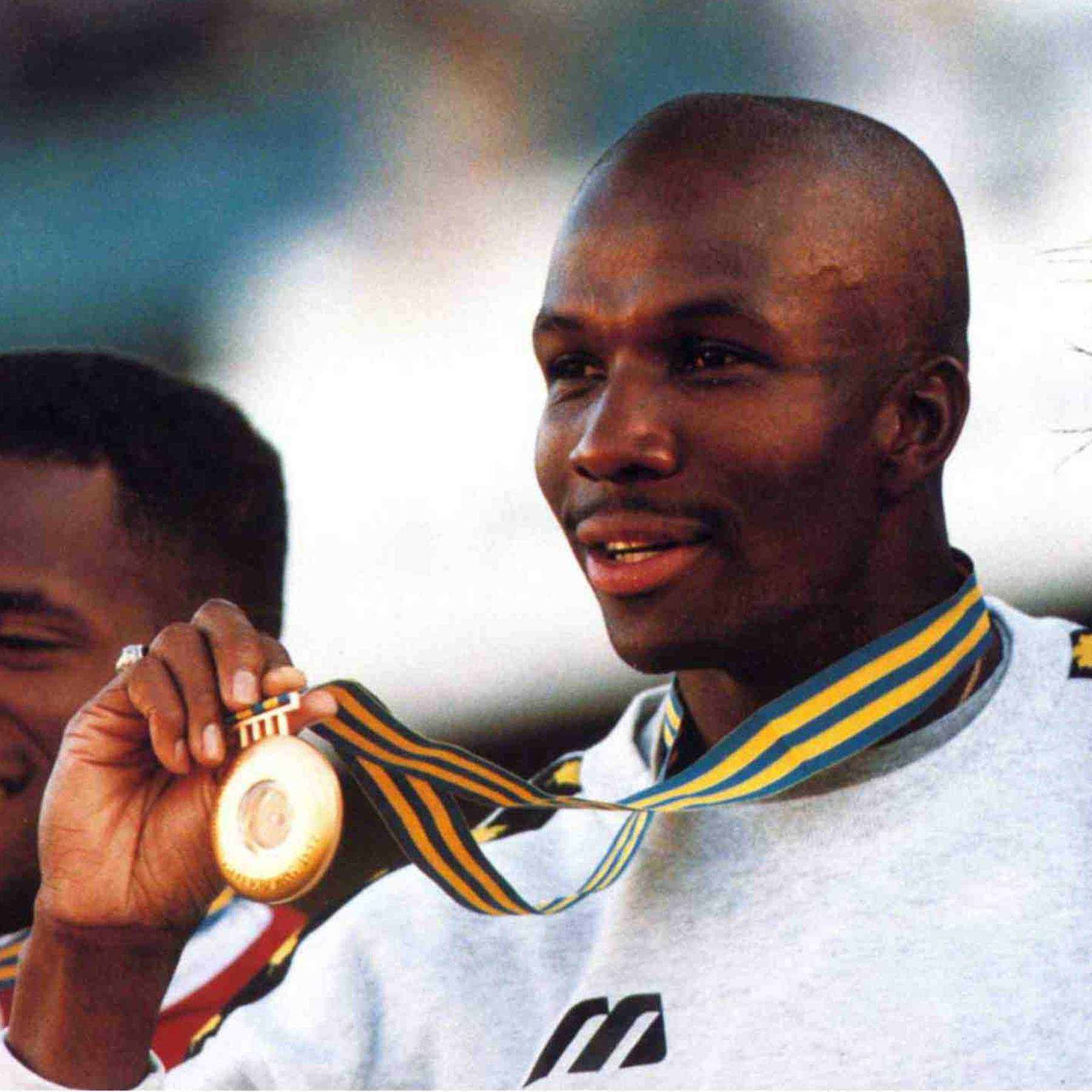 Donovan Bailey, Kanada. Guldmedaljör 100 m. VM i Göteborg 1995